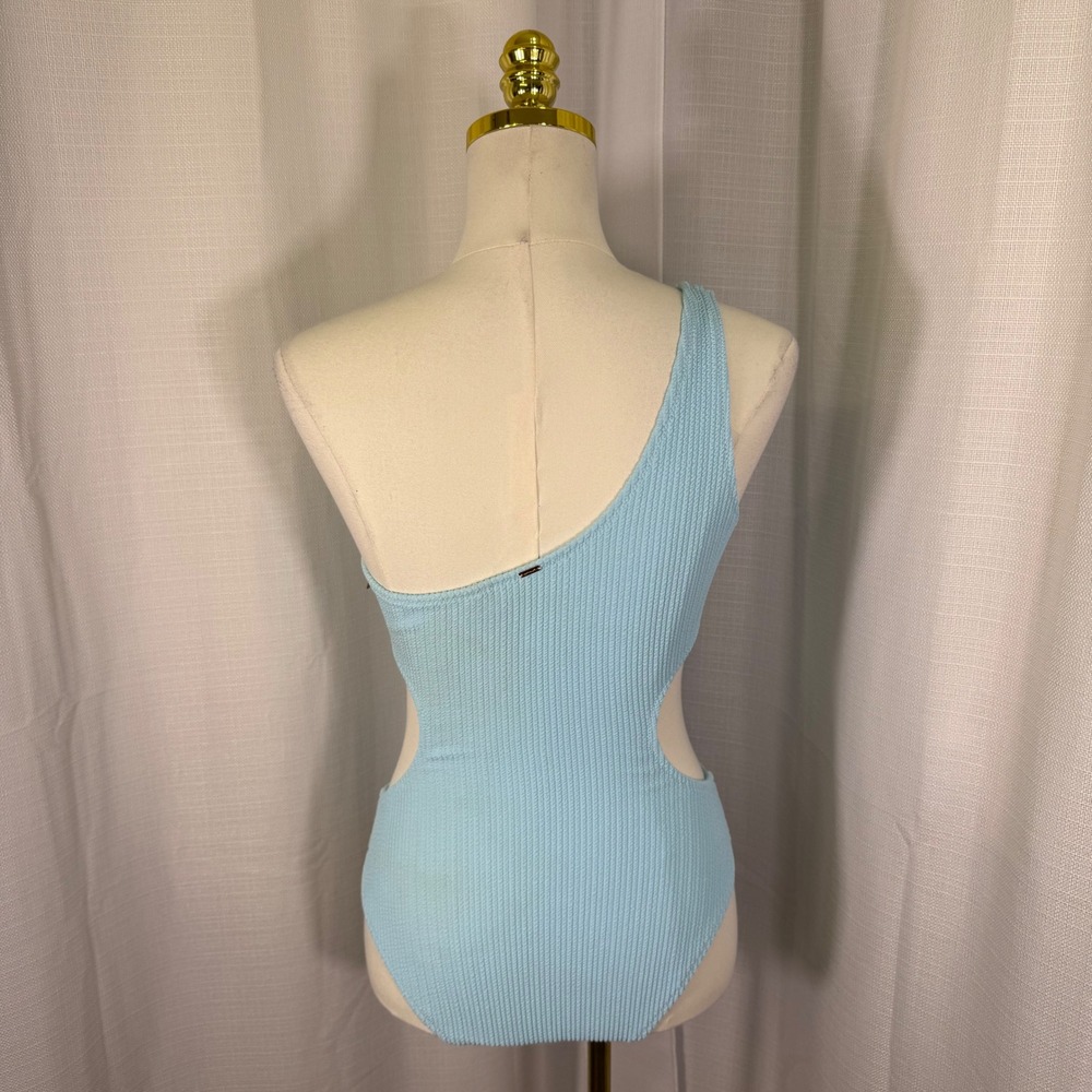 NEW PINK Victoria's Secret One Piece Swimsuit Women S Blue Cutout One Shoulder - Picture 2 of 15